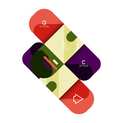 Infographics option and step by step in rounded squares, element of chart, graph, diagram with options, parts, processes