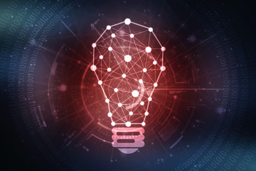 Poster - 3d rendering led white lightbulb
