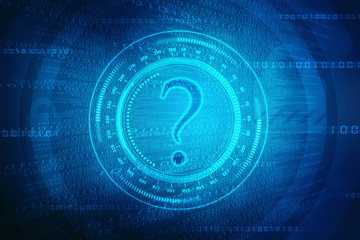 Poster - 2d rendering question mark concept
