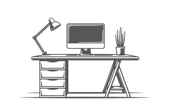 Desktop isolated on white background