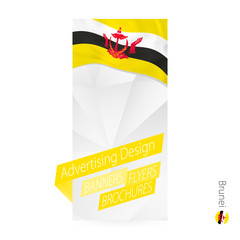 Wall Mural - Vector abstract banner template for Brunei.