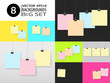 © ADELART - Poster binder clips mockups set square notes on wall 1