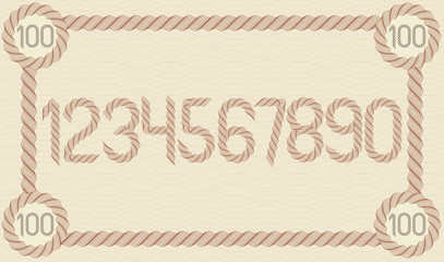 Poster - Vector numbers collection made with spirograph pattern, guilloche ornament, best for use in voucher or coupon design.