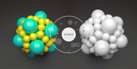 Molecule. 3D concept for science. Vector illustration.