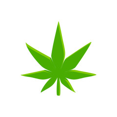 Canvas Print - Cannabis sign illustration. green leaf marijuana icon