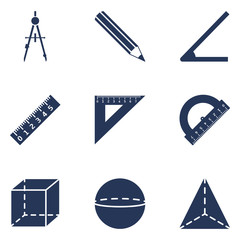Vector Set of  Silhouette Geometry Icons