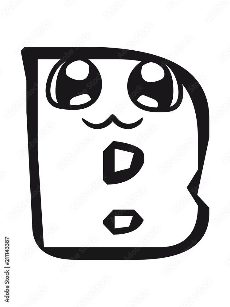 B Buchstabe Name Schreiben Cartoon Comic Gesicht Lustig Lebendig Logo Cool Abc Stock Gamesageddon