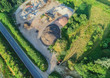 Luftaufnahme Kiesabbau aus der Luft in einer Kiesgrube