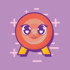 Sticker - kawaii target icon over purple  background, colorful design. vector illustration