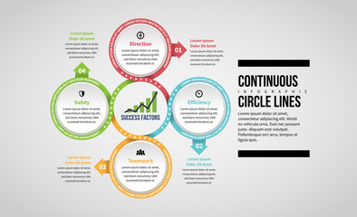 Continuous Circle Lines Infographic