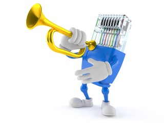 Poster - Network character playing the trumpet