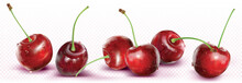 Cherries Are Placed In A Line