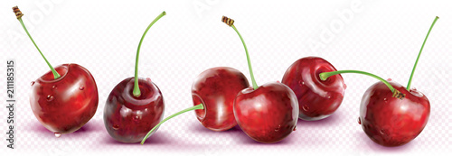 Fotomural Cherries are placed in a line
