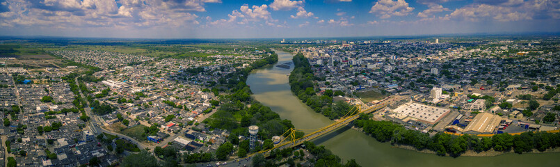 Panoramica de Monteria tomada en cordoba Colombia con un drone