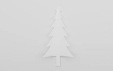 Poster - paper art scene of pine tree on flat background,Minimal concept of forest,3D rendering
