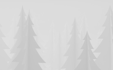 Poster - paper art scene of pine tree on flat background,Minimal concept of forest,3D rendering
