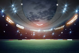 Fototapeta Sport - lights at night and stadium 3d render