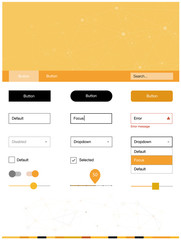  Light Orange vector design ui kit with mosaic, circles.
