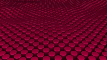 Aufkleber - Many abstract cylinders, optical Illusion as sea waves, modern computer generated 3D render background