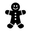 Gingerbread man holiday biscuit or cookie flat vector icon for food apps and websites