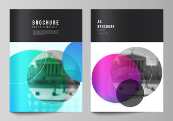 Wall Mural - the vector layout of a4 format modern cover mockups design templates for brochure, magazine, flyer, 