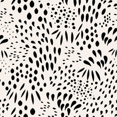 Aufkleber - Vector organic seamless abstract background, botanical motif, freehand doodles pattern.