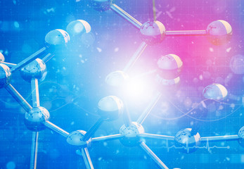 Wall Mural - Molecular background. 3d illustration ..