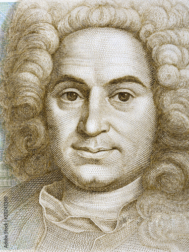 Fotografía Balthasar Neumann portrait from Deutsche Mark