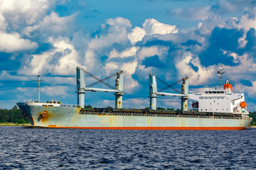 Grey bulker ship