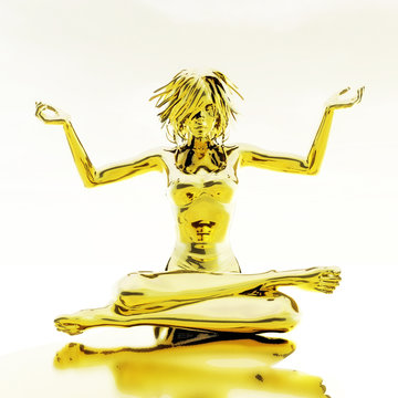 Digital 3D Illustration of a meditating Female