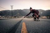 downhill skateboarding in the mountains in america