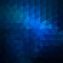 Abstract Background Consisting Of Dark Blue Triangles. Geometric Design For Business Presentations Or Web Template Banner Flyer. Vector Illustration