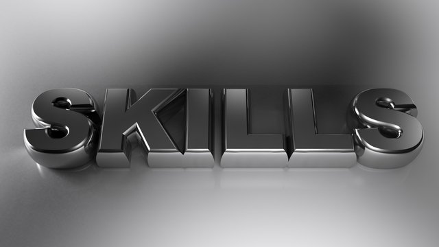 SKILLS metallic chrome - 3D rendering