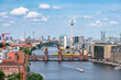 Berlin Luftaufnahme mit Oberbaumbrücke und Fernsehturm