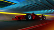 Sport racing car fast driving to achieve the champion dreame , motion blur effect apply . 3D rendering and mixed media composition .