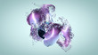 canvas print picture - Purple and blue beautiful abstract particle design