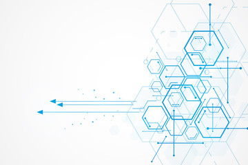 Abstract hexagon background , Technology polygonal concept