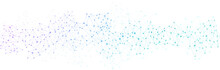 White Global Communication Banner With Colorful Network.