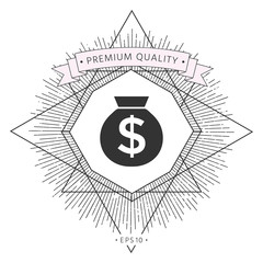 Bag of money icon with dollar symbol