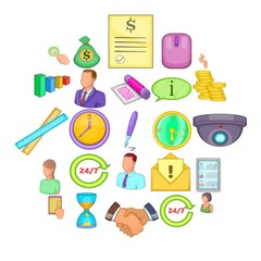Poster - Monetary influence icons set. Cartoon set of 25 monetary influence vector icons for web isolated on white background