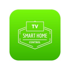 Poster - Smart house icon green vector isolated on white background