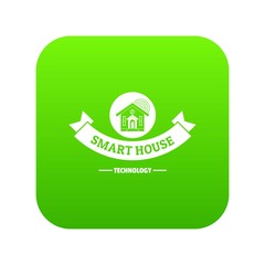 Poster - Smart monitoring icon green vector isolated on white background
