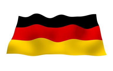 Flag of Germany. Wide format 3D illustration. State symbol of the Federal Republic of Germany. 3D rendering