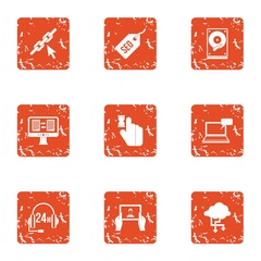 Poster - Select the data icons set. Grunge set of 9 select the data vector icons for web isolated on white background