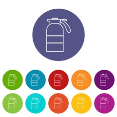 Sticker - Sprayer container icons color set vector for any web design on white background