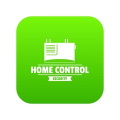 Poster - Smart building icon green vector isolated on white background