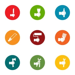Poster - Tooling icons set. Flat set of 9 tooling vector icons for web isolated on white background