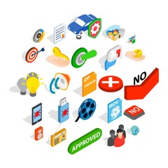 Poster - Computer security icons set. Isometric set of 25 computer security vector icons for web isolated on white background