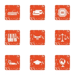 Poster - Sequencing icons set. Grunge set of 9 sequencing vector icons for web isolated on white background