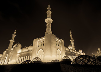 Wall Mural - Vintage picture of Sheikh Zayed Mosque, Grand Mosque, Abu Dhabi